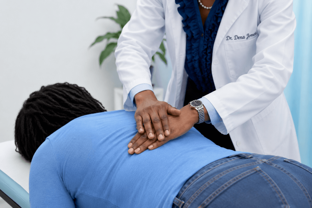 Female chiropractor providing chiropractic treatment in Atlanta