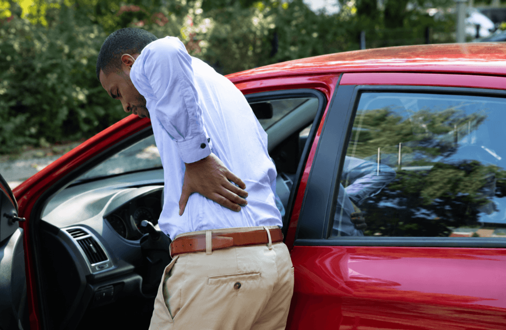 Sciatica pain from the lower back from a car accident